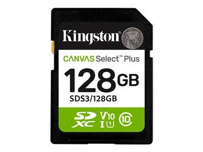 SD Card 128GB Kingston SDXC Canvas Plus Gen3 C10 retail Multimedia-Technik SD Karten