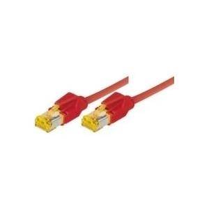 Patchkabel S/FTP, PiMF, Cat 6a, rot, 7,5 m Für 10 Gigabit/s, halogenfrei, mit Leoni-Kabel und Hirosesteckern TM31