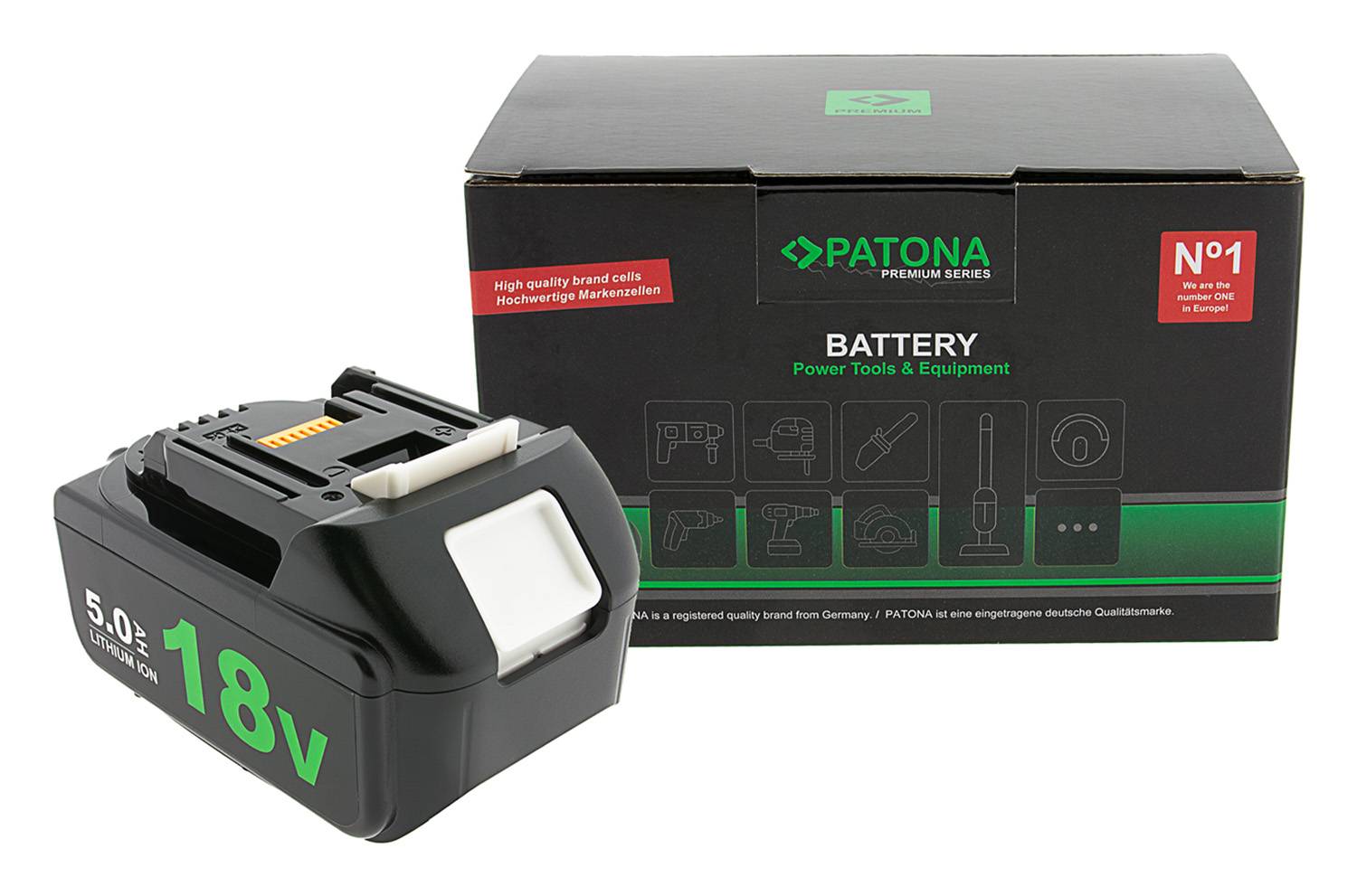PATONA Premium Akku für Makita BL1850 LED 18V 5.0Ah Ersatzakku Li-Ion für LXT-Serie
