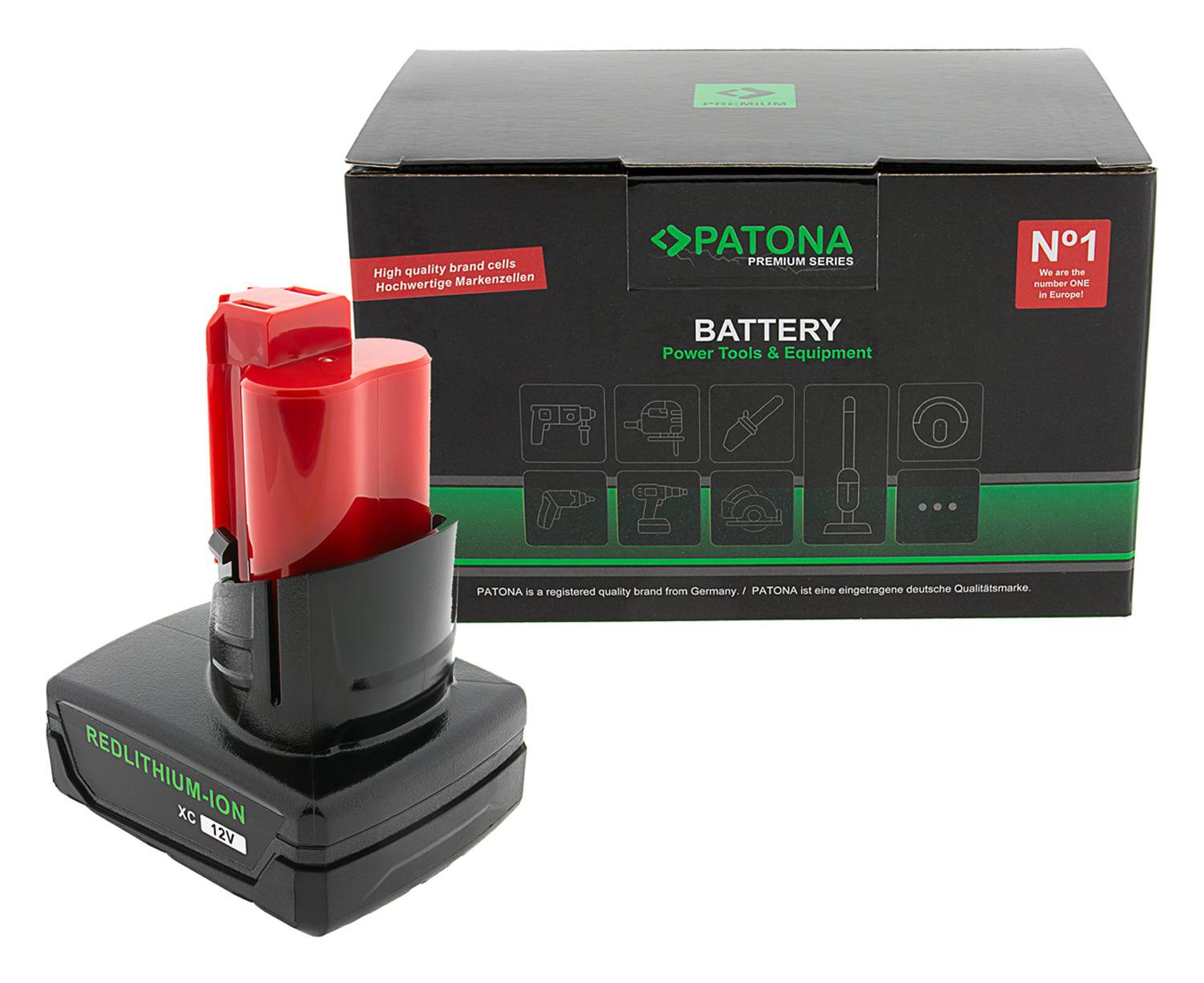 2er-Set PATONA Akku Milwaukee M12 RedLithium 12V 6.0Ah