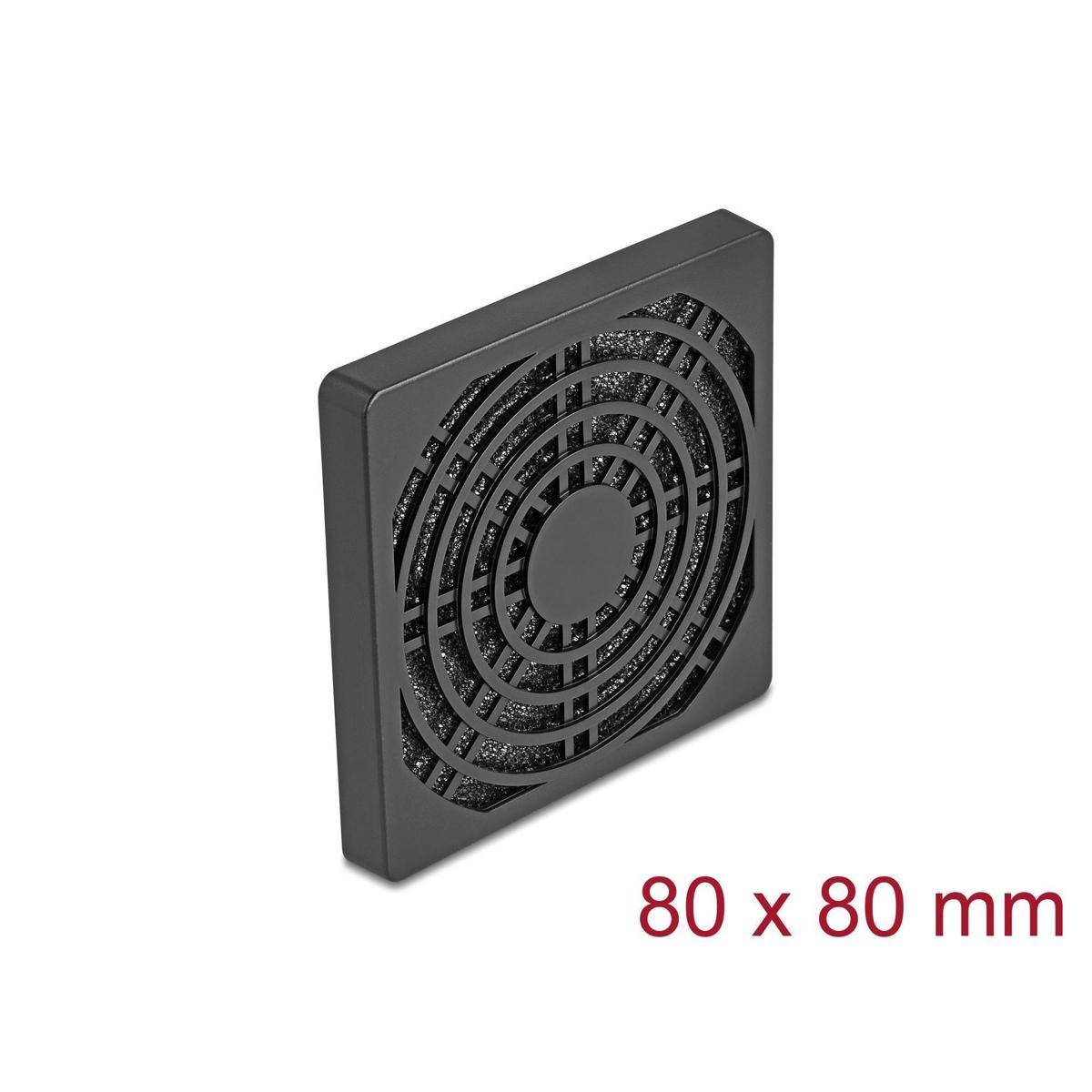 Delock Lüftergitter mit Staubfilter 80 x 80 mm schwarz