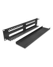 Delock 19? 2 HE Kabelmanagement Rangierpanel mit 4Öffnungen Metall schwarz DELOCK 48,26cm 19Zoll 2 4 Öffnungen