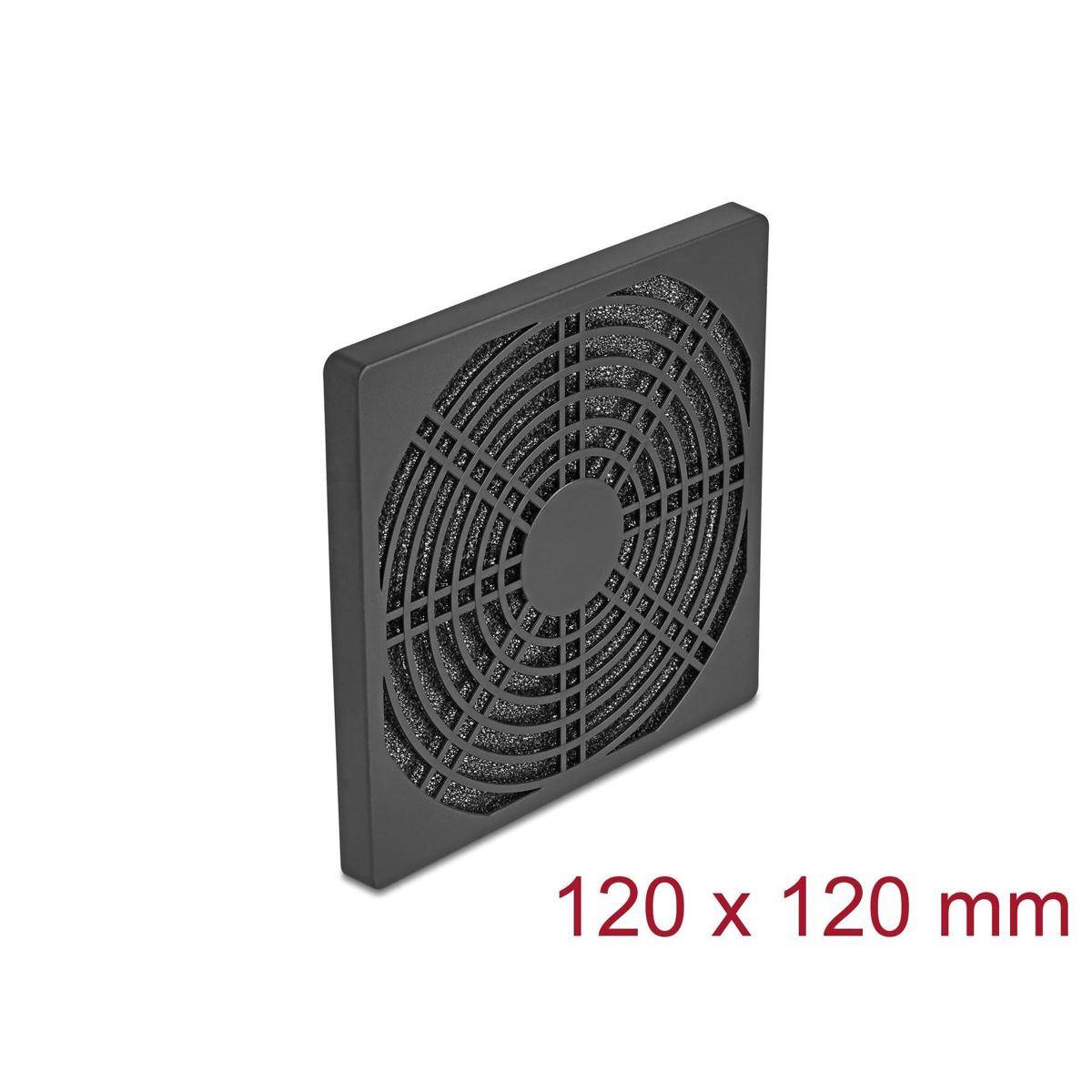 Delock Lüftergitter mit Staubfilter 120 x 120 mm schwarz