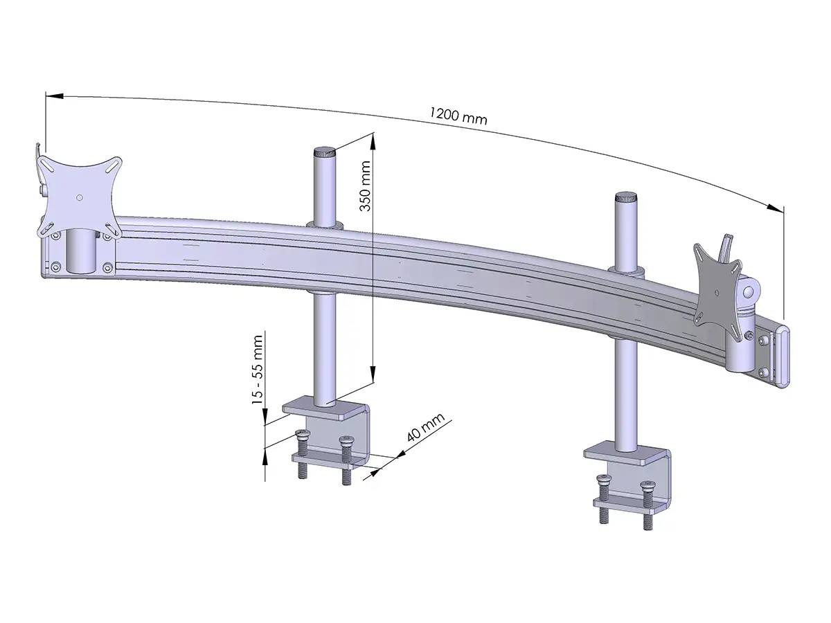 Para System Monitorhalterung für 2 Monitore mit Tisch-Klemme 2er - 25''-32''