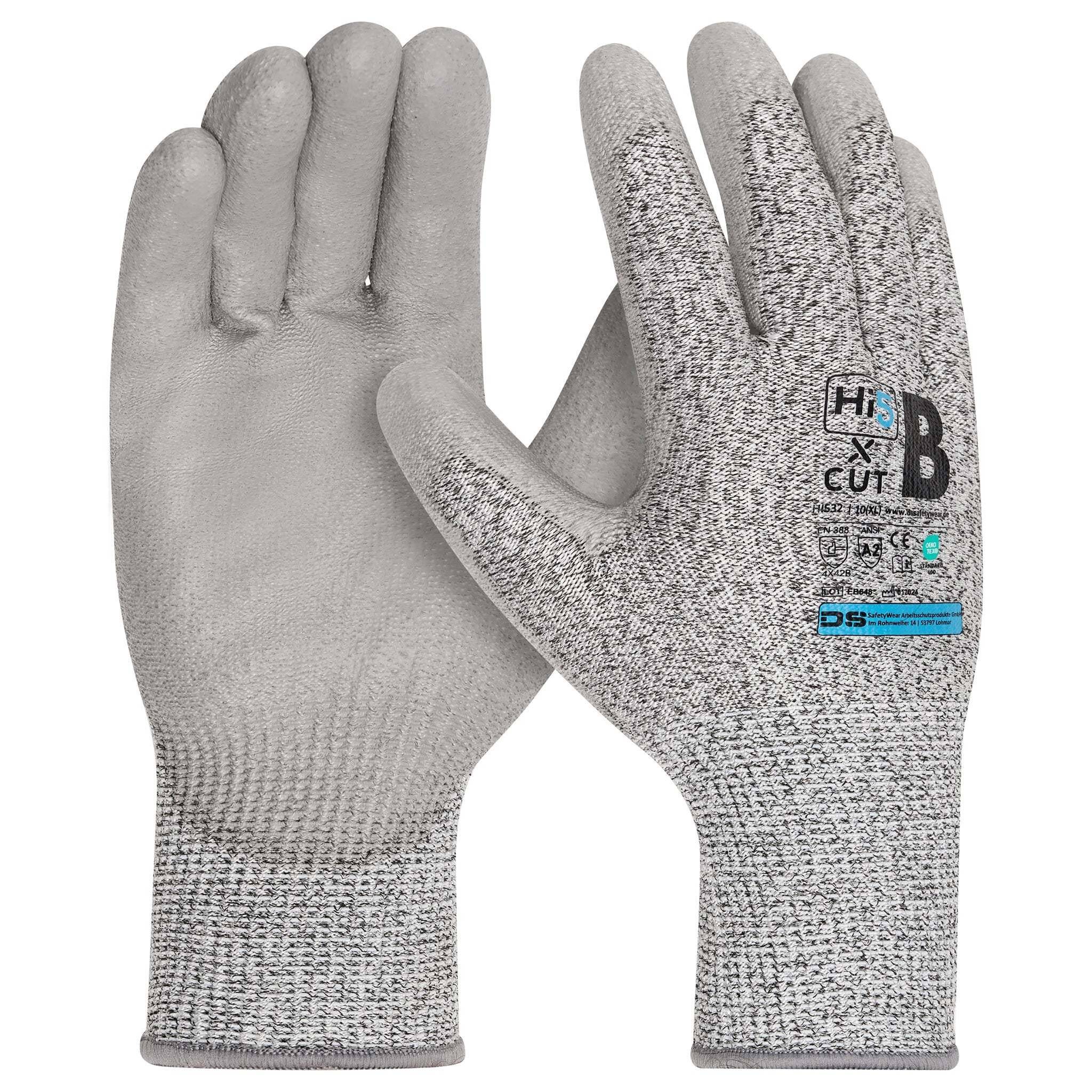 Hi5 X Cut Schnittschutz Handschuhe 4X42B, grau