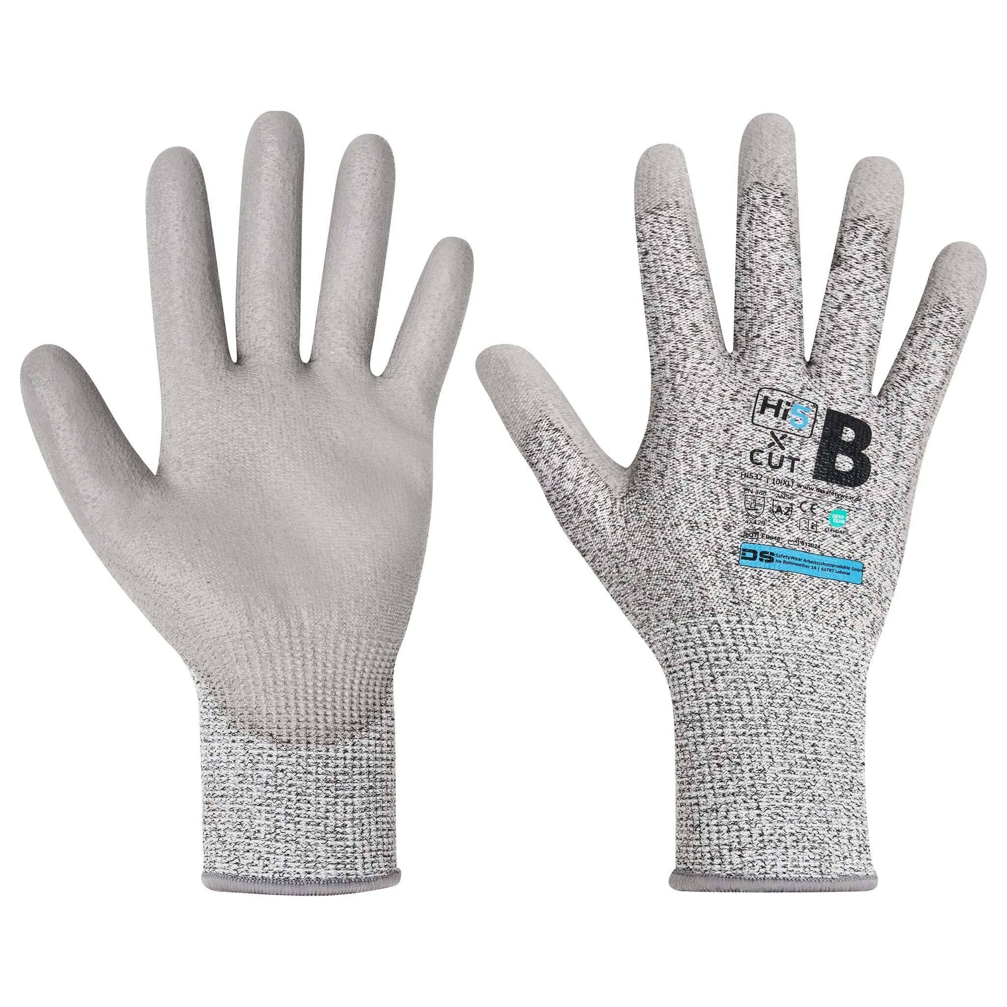 Hi5 X Cut Schnittschutz Handschuhe 4X42B, grau