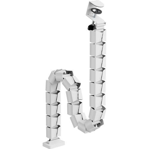 Ein flexibles Kabelmanagement-Rückgrat in segmentiertem Design, aufrecht stehend.