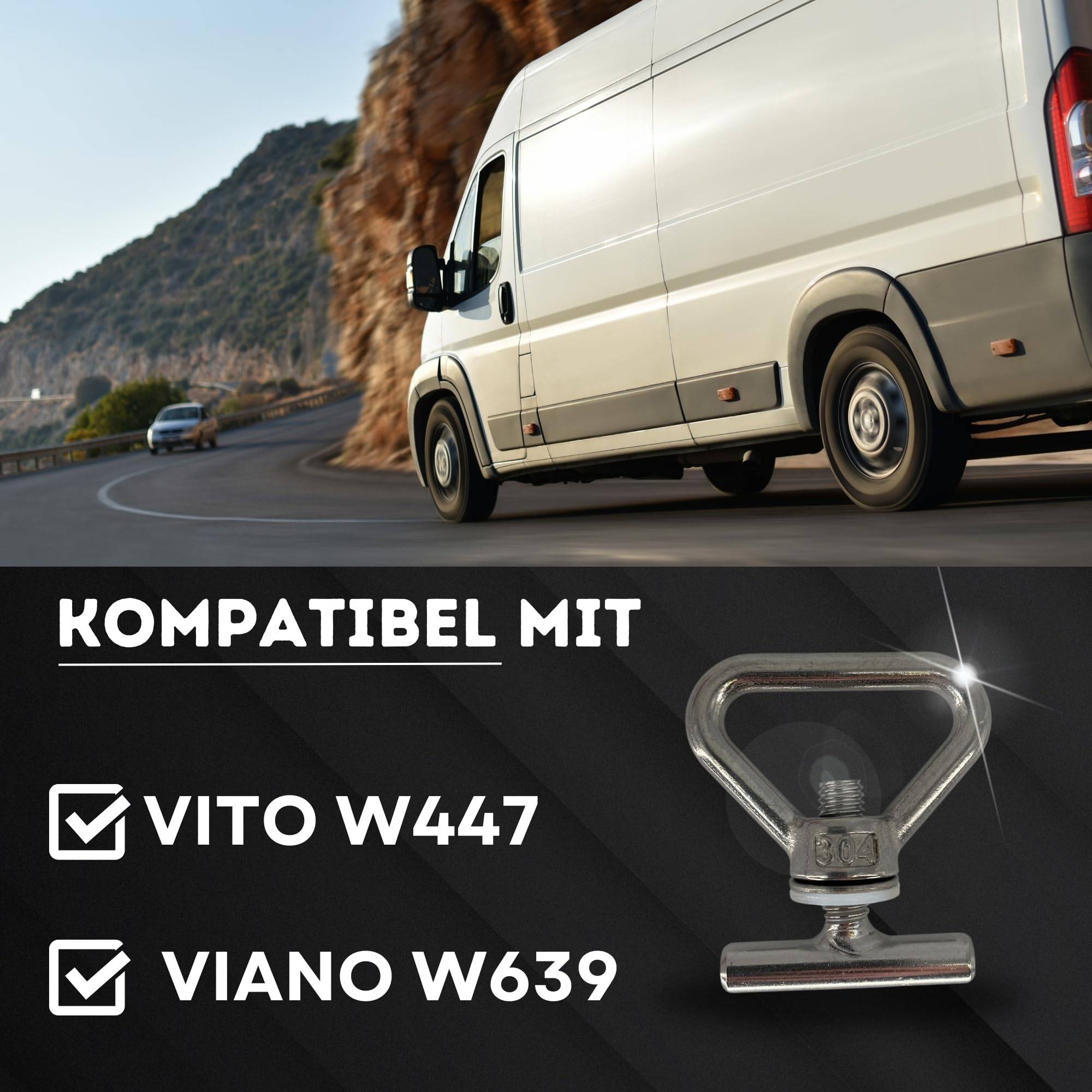 Zurrösen Ladungssicherung Schrauben Ösen kompatibel mit Mercedes Benz Vito V-Klasse W447 Viano W639 Schrauben Führungsschiene Schienenlast Sicherun