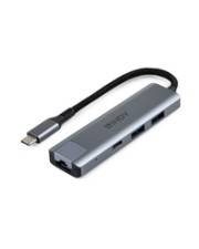 Lindy USB 3.2 Gen 2 Typ C Hub & Gigabit Ethernet Konverter 3 Port A & C & Gigabit-Ethernet-Anbindung für Computer mit USB-Anschluss C
