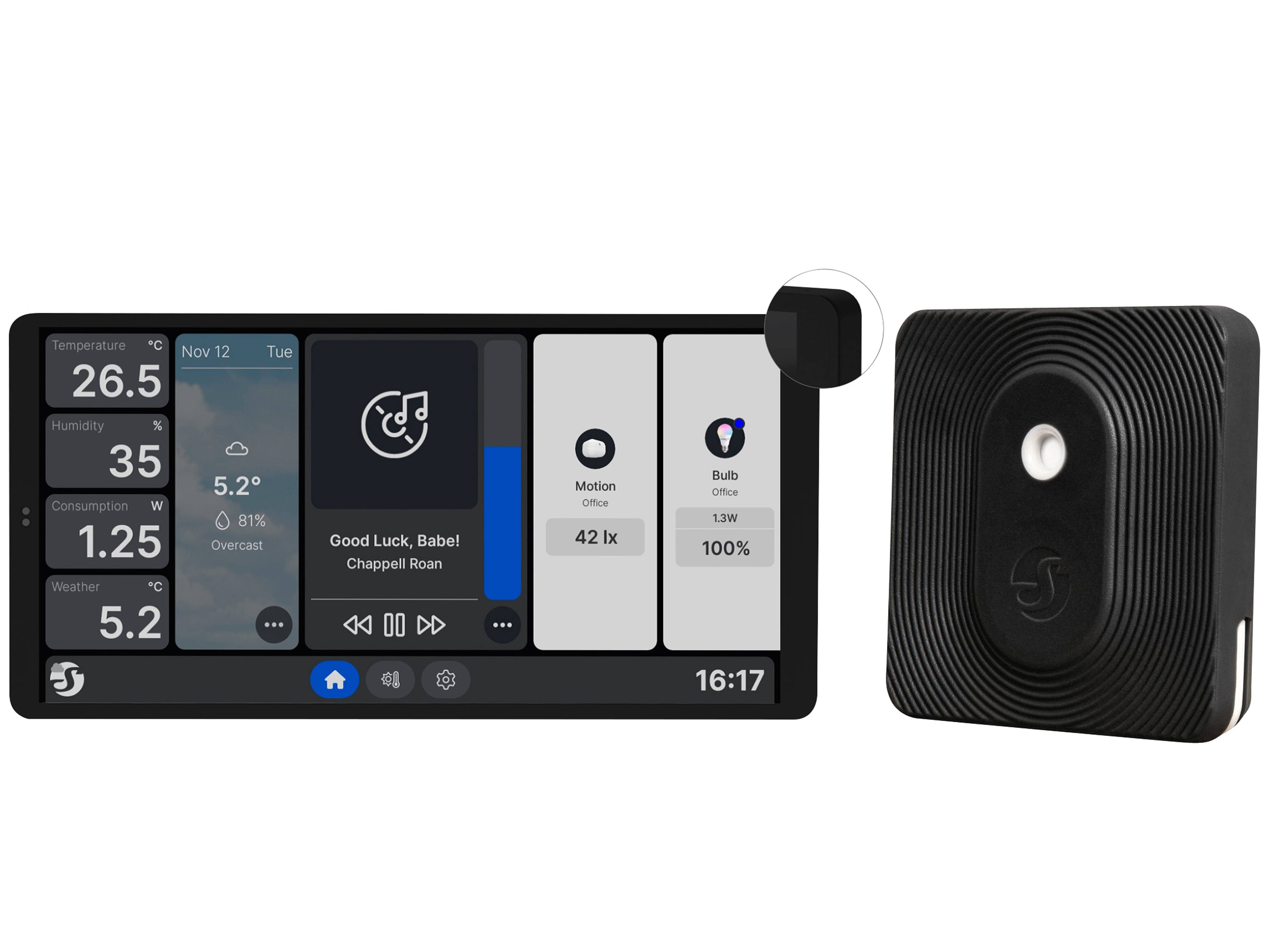 SHELLY Wanddisplay Wall Display X2 Black + Blu H&T Black