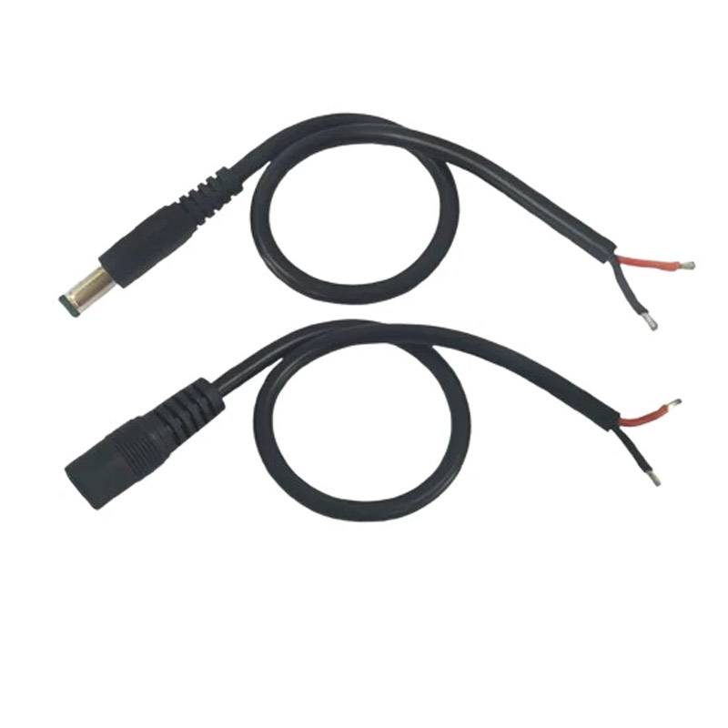 DC Steckverbinder 12V 5A männliche und weibliche Drähte, 0,75 Quadrat Reiner Kupferleiter DC-Stromkabel, 5,5mm x 2,1mm