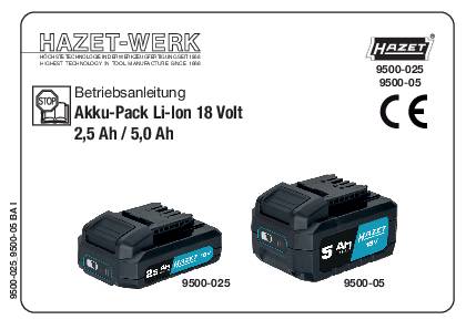 Akku 9500-025 18V 2,5Ah HAZET