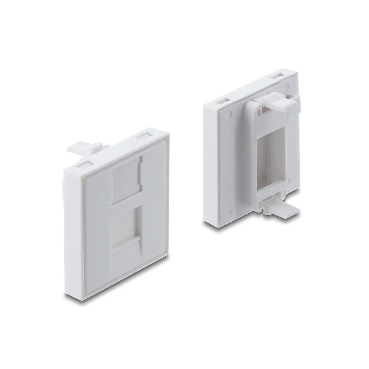 Delock Easy 45 V-Modulblende für Keystone Modul 1 Port mit Staubschutzklappe 45