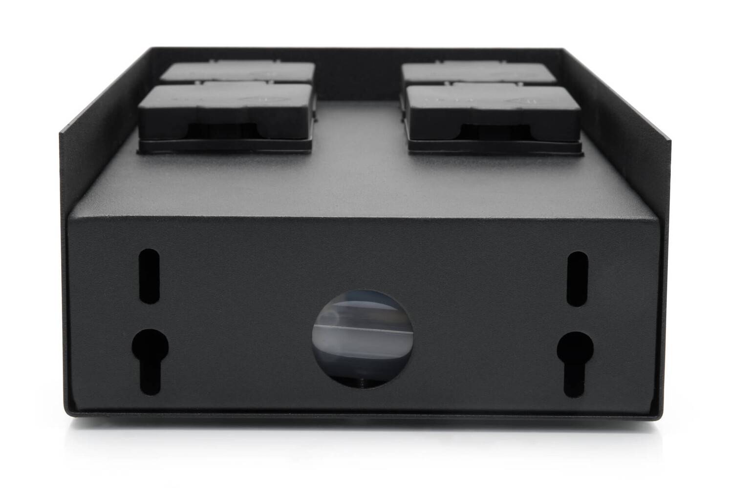 LED Universum Außensteckdose 4 Steckplätze Metall schwarz matt