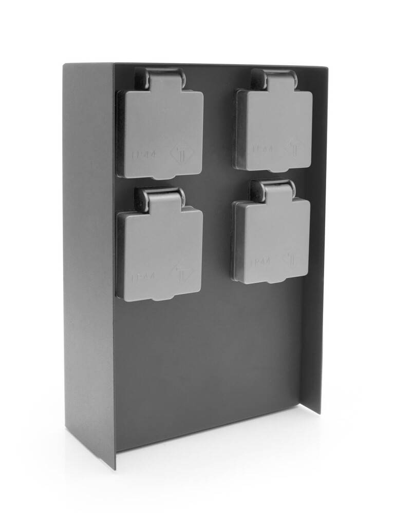 LED Universum Außensteckdose 4 Steckplätze anthrazit