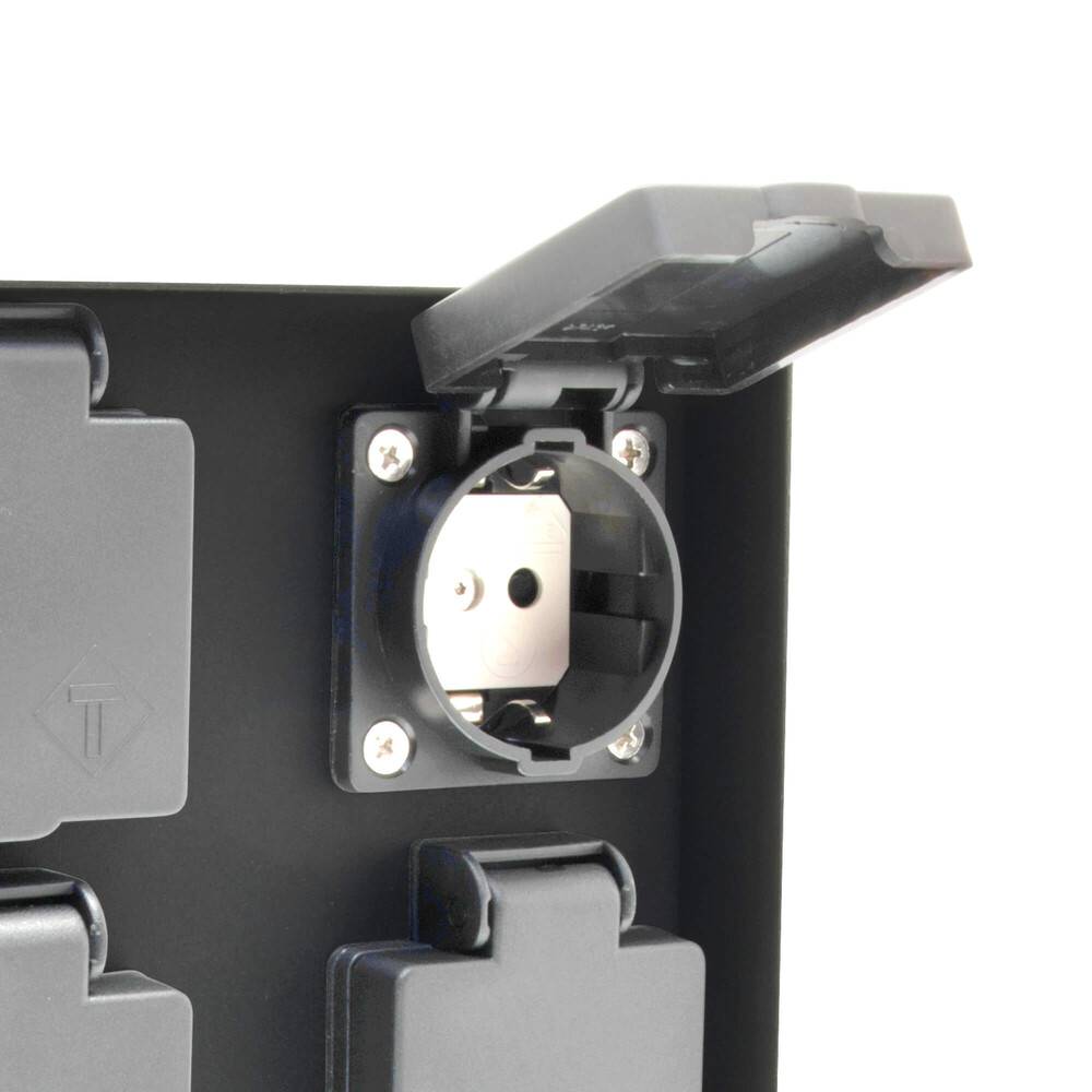 LED Universum Außensteckdose 4 Steckplätze anthrazit