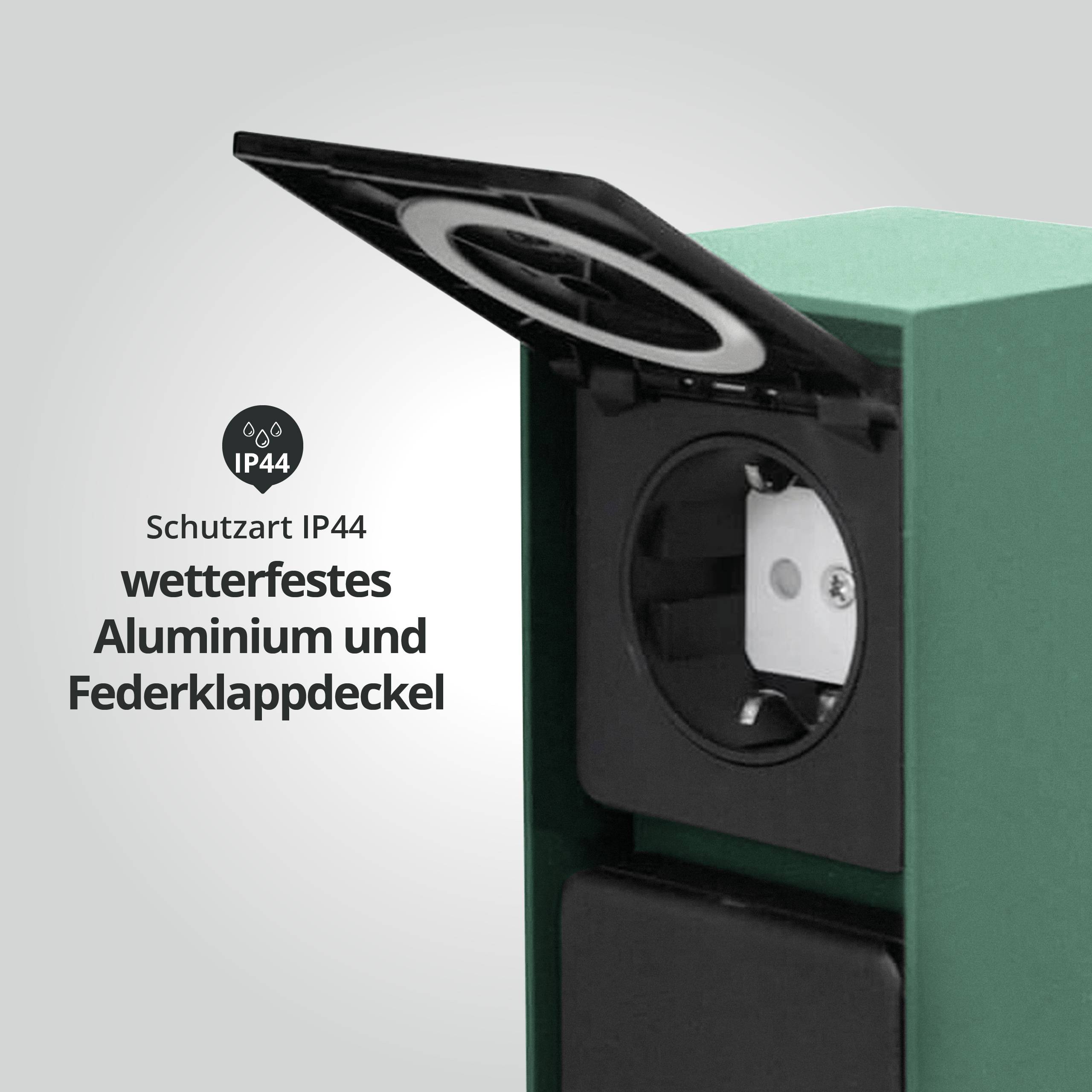 LED Universum Außensteckdose "ADAM 2" - mint - 2 Steckplätze