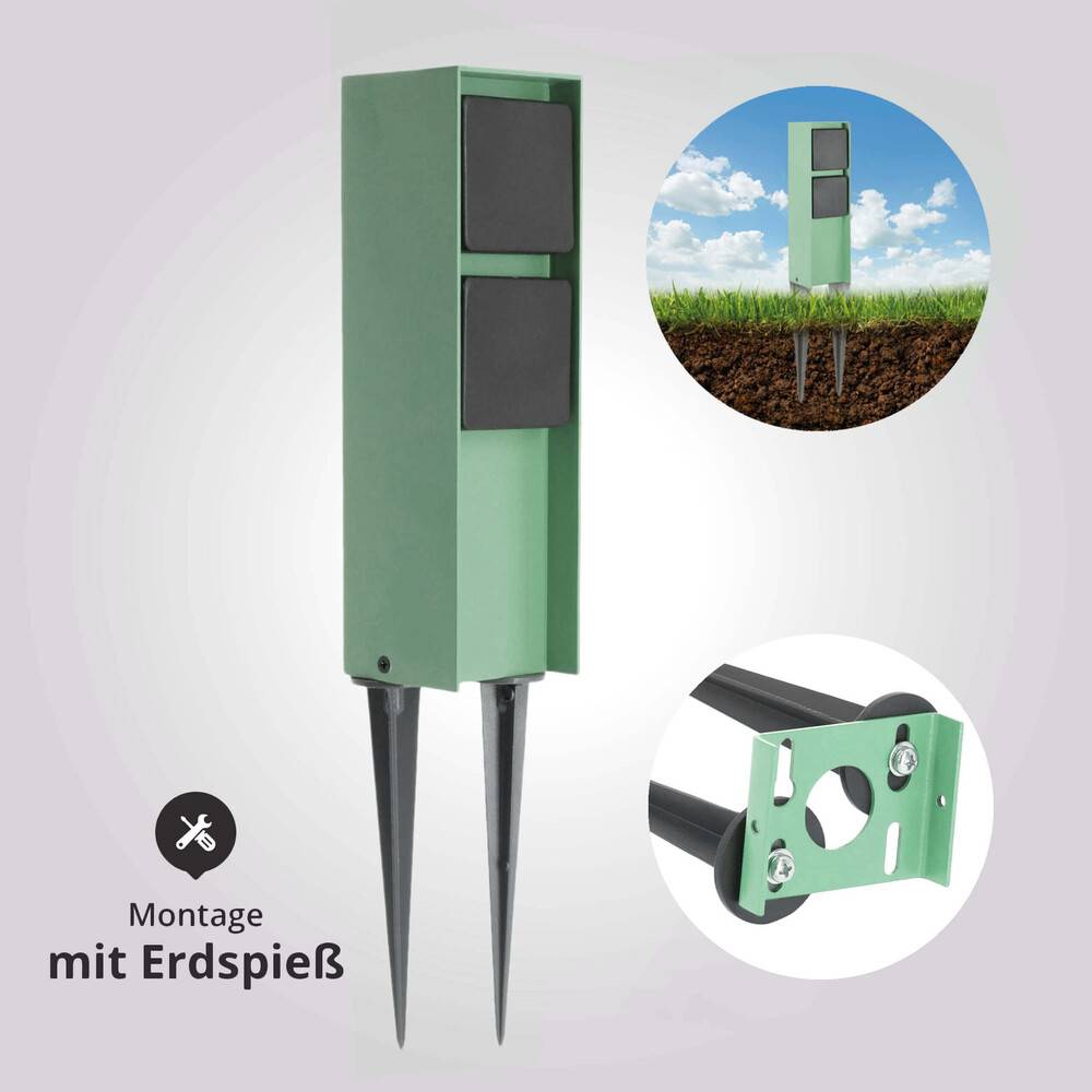 LED Universum Außensteckdose "ADAM 2" - mint - 2 Steckplätze