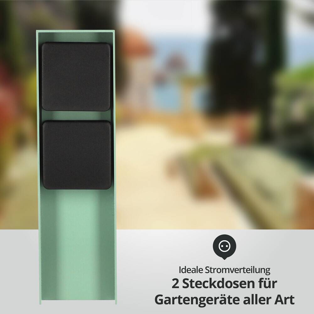 LED Universum Außensteckdose "ADAM 2" - mint - 2 Steckplätze