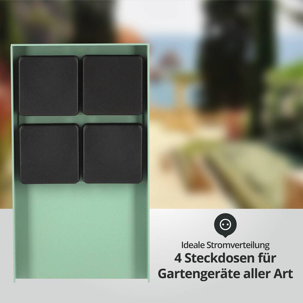 LED Universum Außensteckdose "ADAM 4" - mint - 4 Steckplätze