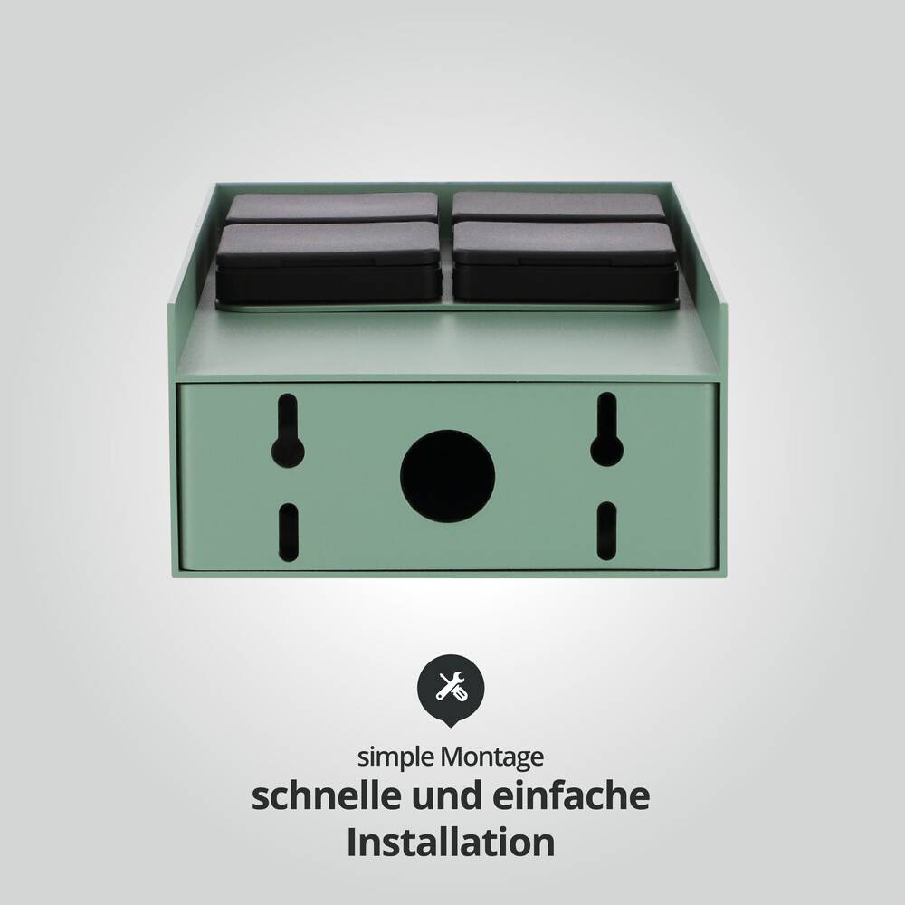 LED Universum Außensteckdose "ADAM 4" - mint - 4 Steckplätze