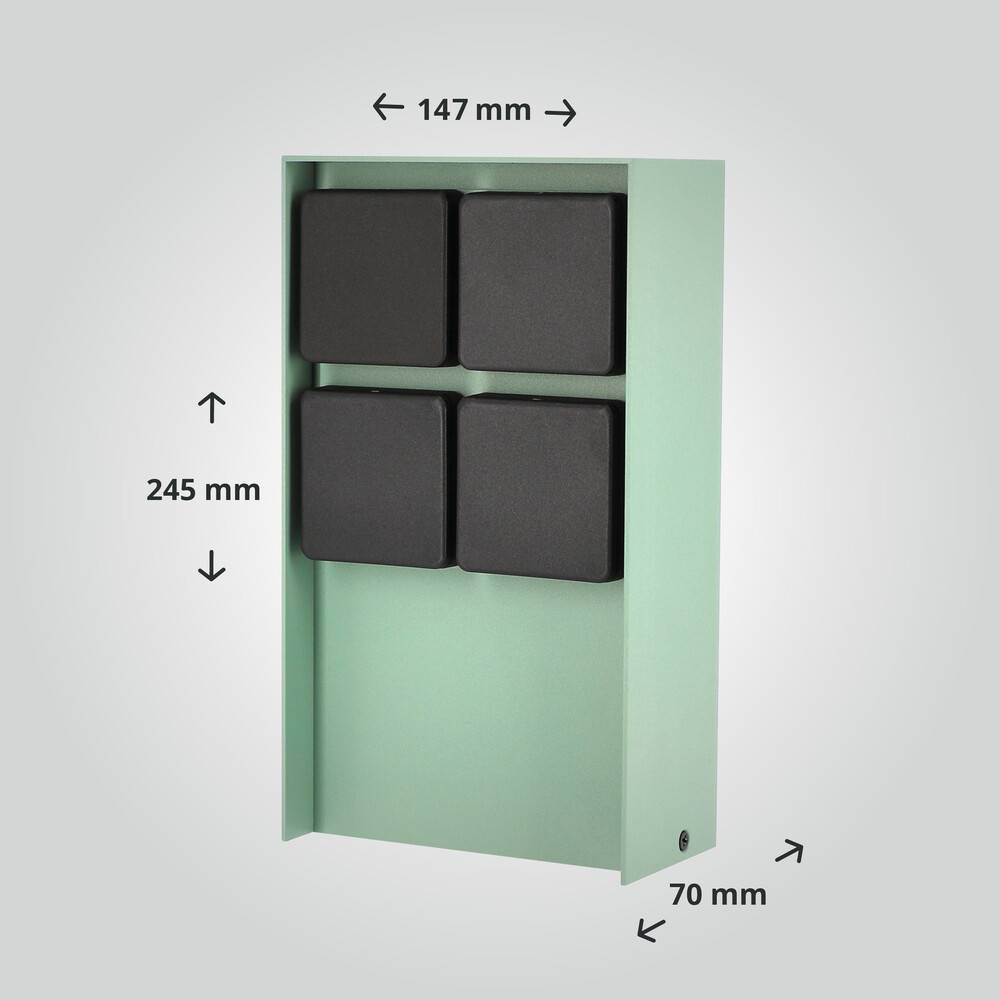 LED Universum Außensteckdose "ADAM 4" - mint - 4 Steckplätze