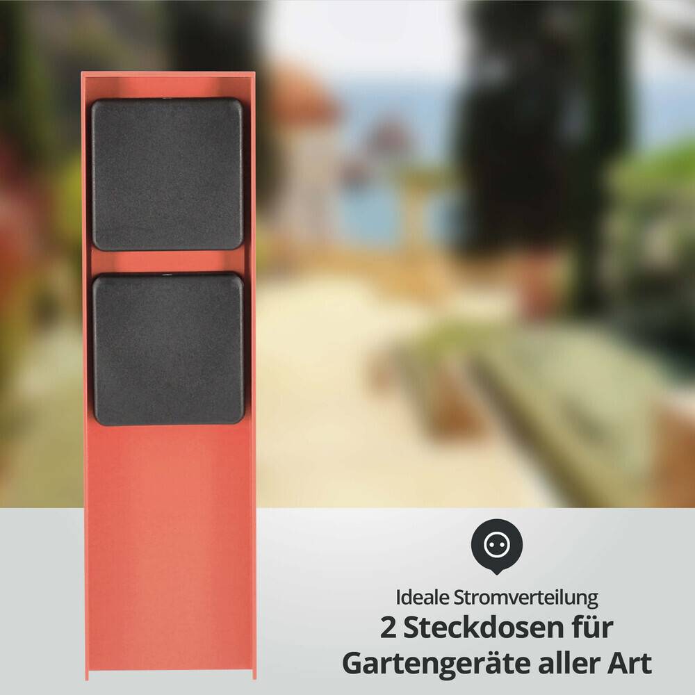 LED Universum Außensteckdose "ADAM 2" - coral - 2 Steckplätze