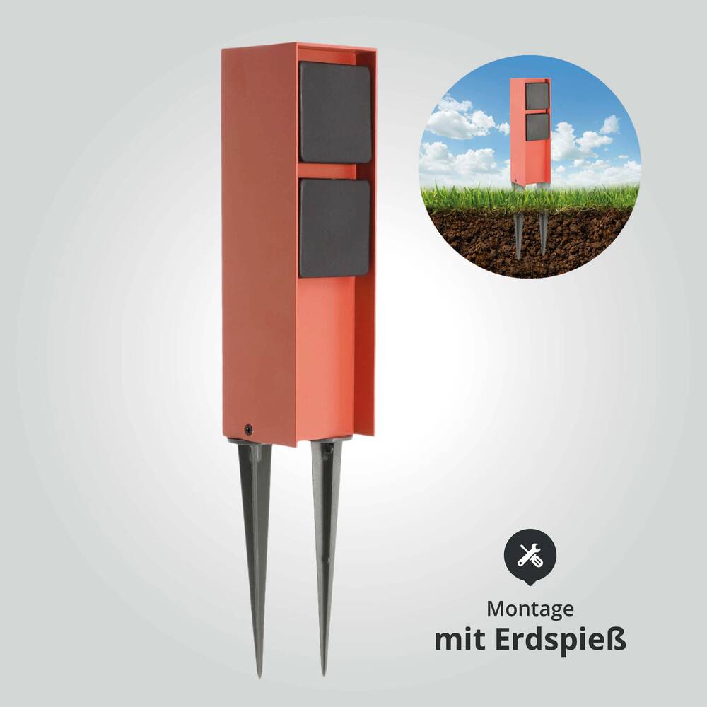 LED Universum Außensteckdose "ADAM 2" - coral - 2 Steckplätze