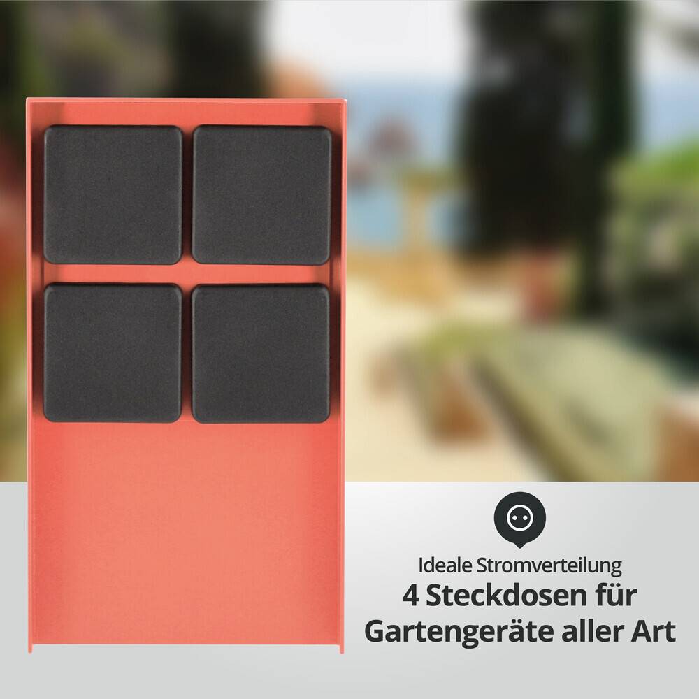 LED Universum Außensteckdose "ADAM 4" - coral - 4 Steckplätze