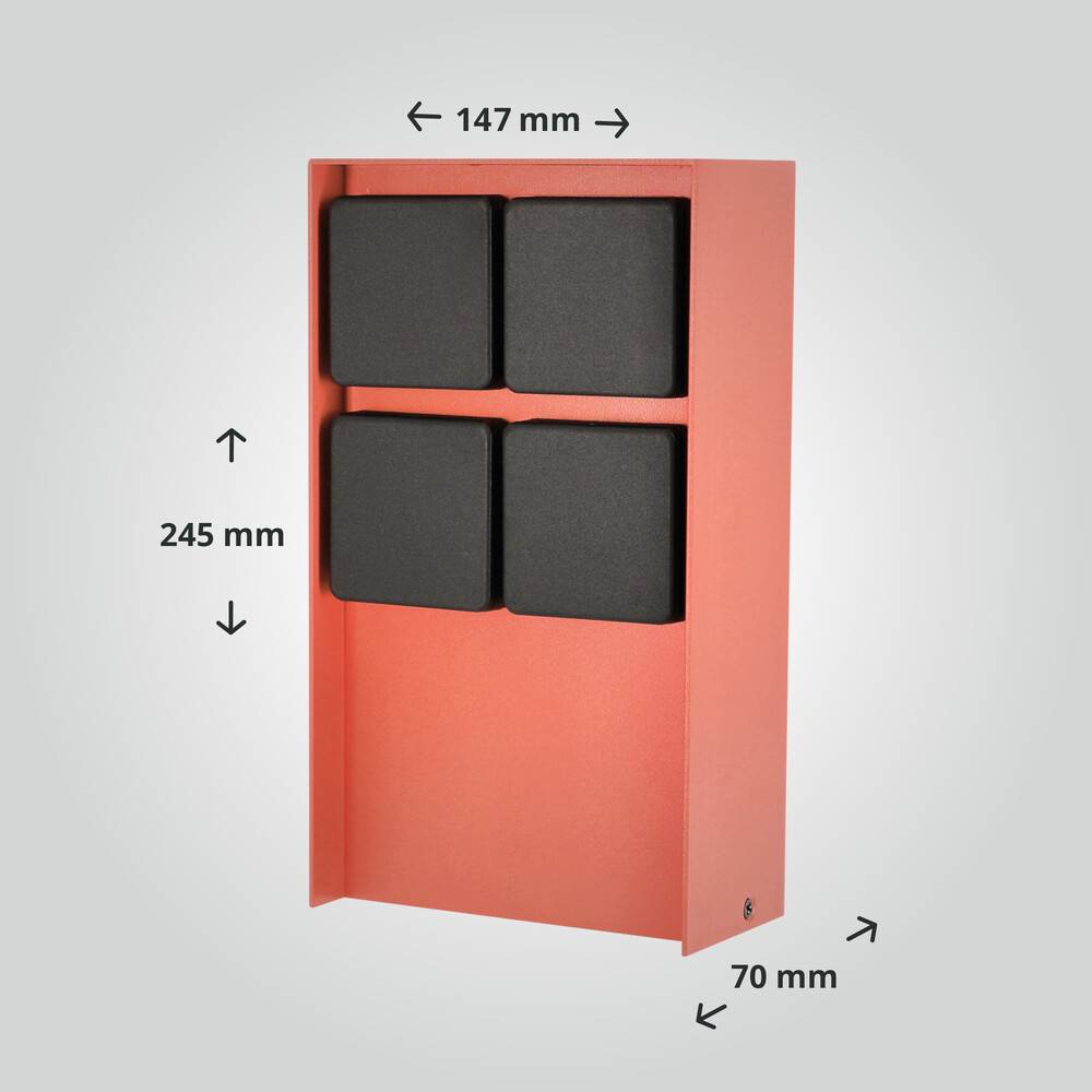 LED Universum Außensteckdose "ADAM 4" - coral - 4 Steckplätze