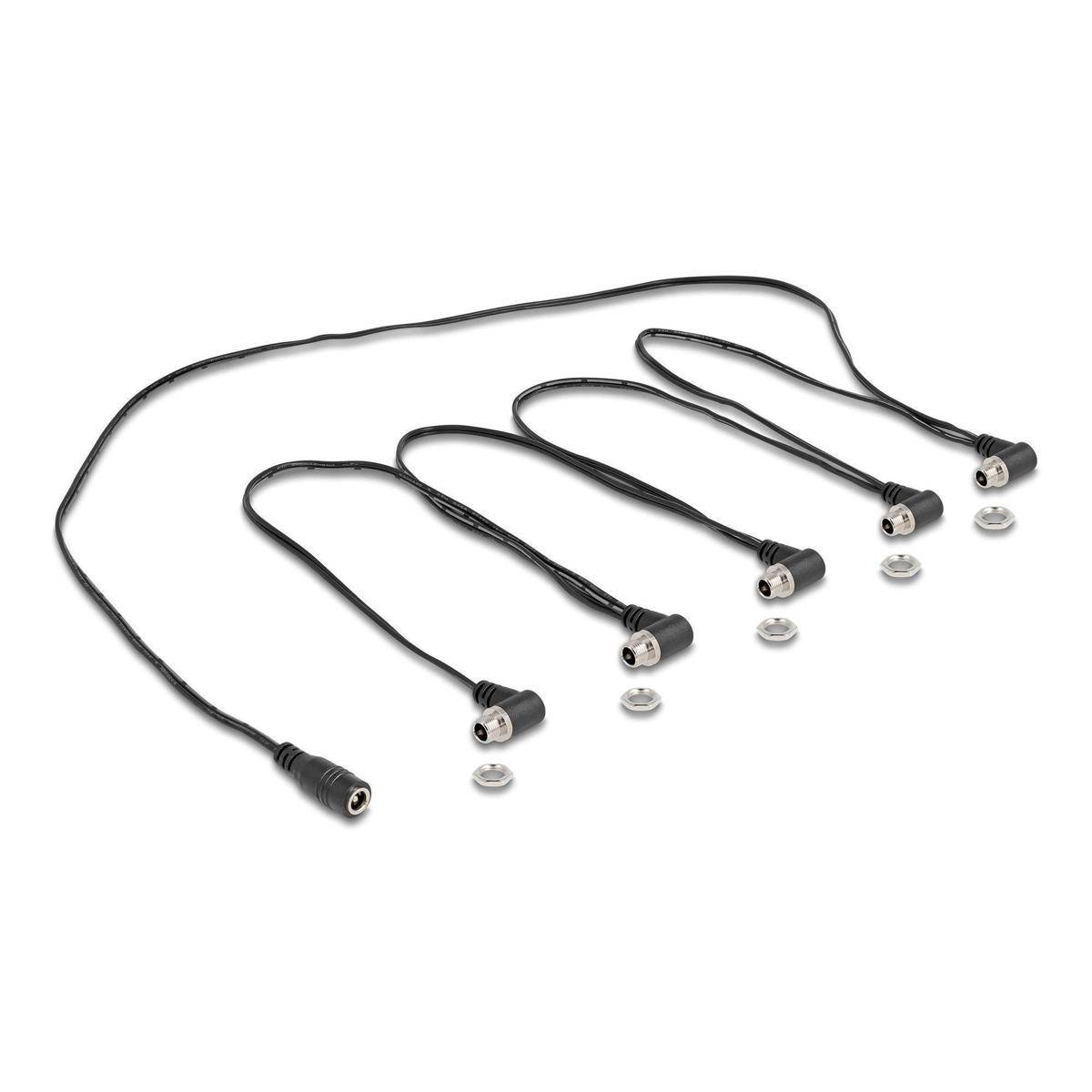 Delock DC Splitter Kabel 1 x Buchse gerade zu 5 x Buchse 5,5 x 2,1 mm 90 gewinke