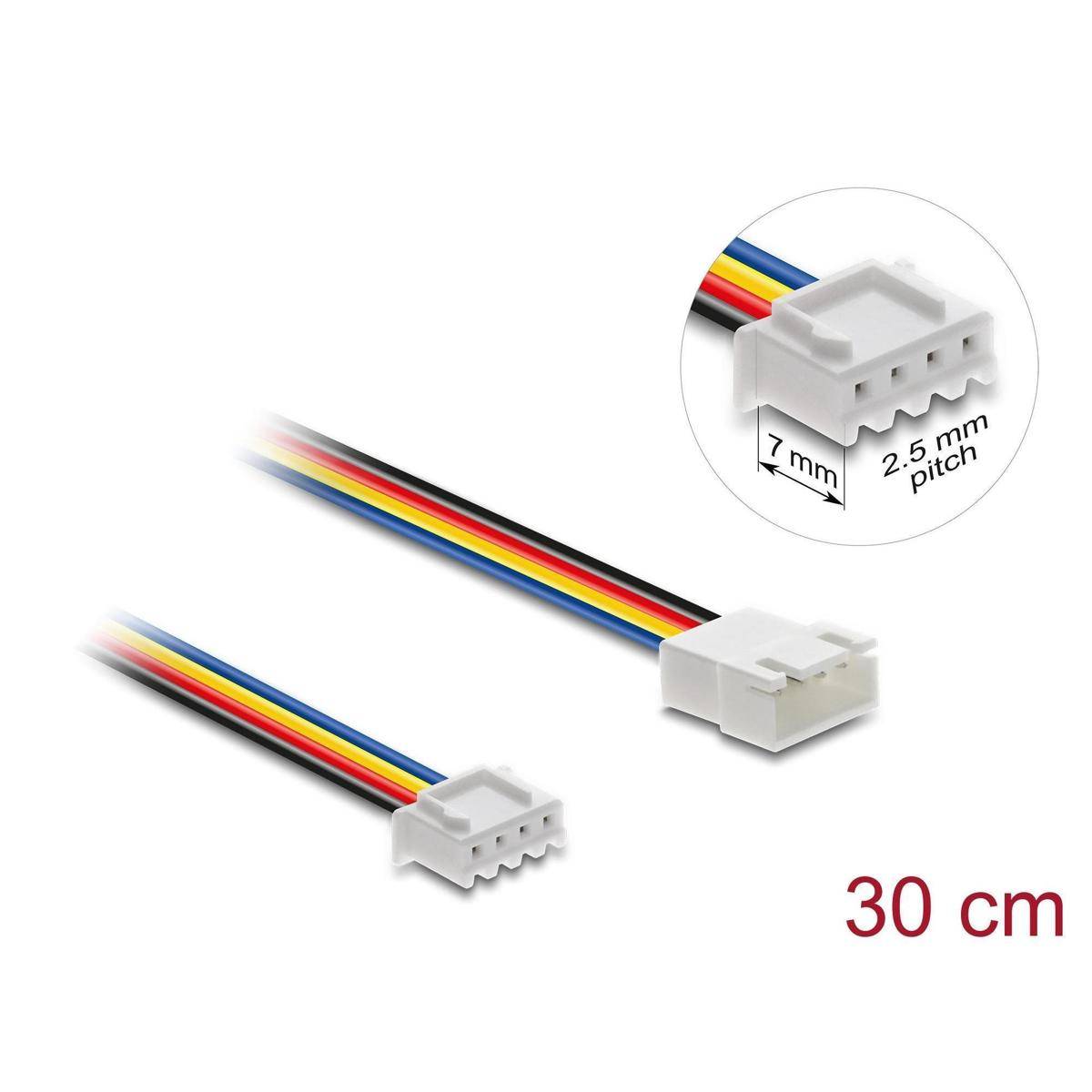 Delock Lüfter Verlängerungskabel JST PWM Stecker zu Buchse 4 Pin, Steckerlänge 7
