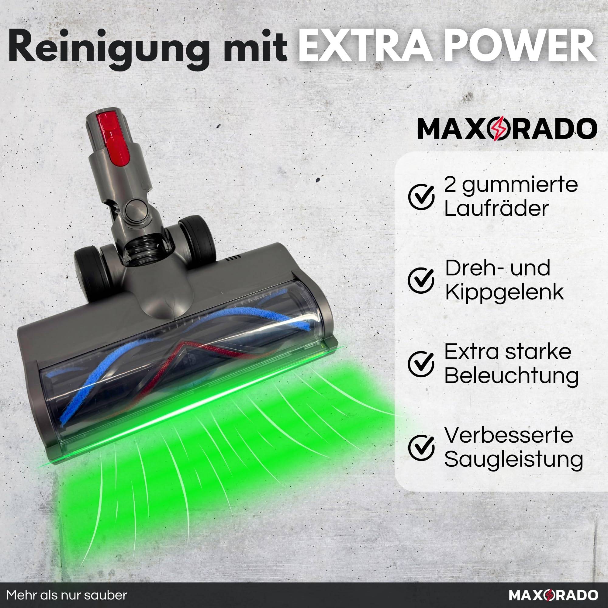 Turbodüse für Dyson V7 V8 V10 V11 V15 LED beleuchtet Staubsauger Düse Bodendüse Teppich Parkett