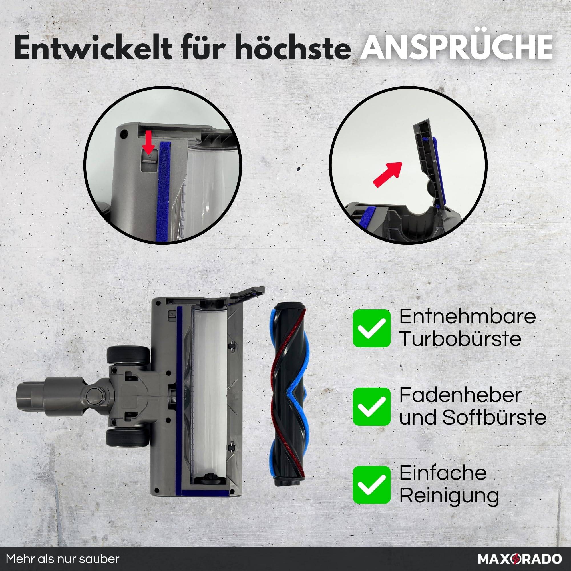 Turbodüse für Dyson V7 V8 V10 V11 V15 LED beleuchtet Staubsauger Düse Bodendüse Teppich Parkett