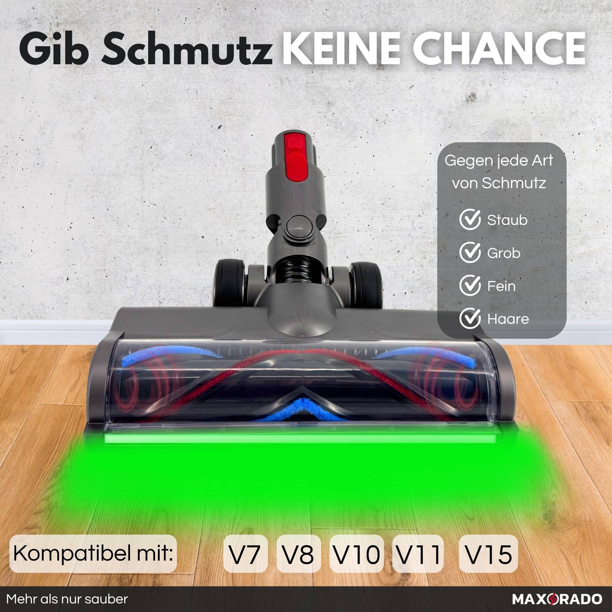 Turbodüse für Dyson V7 V8 V10 V11 V15 LED beleuchtet Staubsauger Düse Bodendüse Teppich Parkett