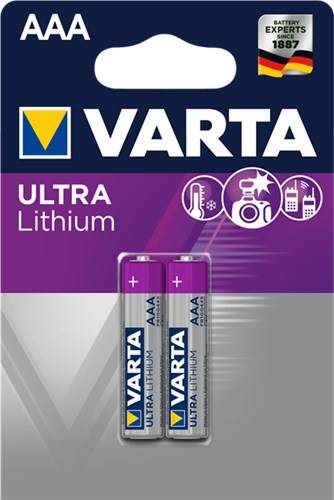 10X Varta 62265 Ultra Lithium FR03/AAA (Micro) (6103), 2 Stk. Blister - Lithium Batterie, 1,5 V