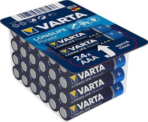12X Varta 40883 Longlife Power LR03/AAA (Micro) (4903), 24 Stk. Box - Alkali-Mangan Batterie (Alkaline), 1,5 V