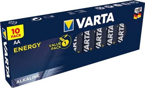 50X Varta 40871 Energy LR6/AA (Mignon) (4106), 10 Stk. Blister - Alkali-Mangan Batterie (Alkaline), 1,5 V
