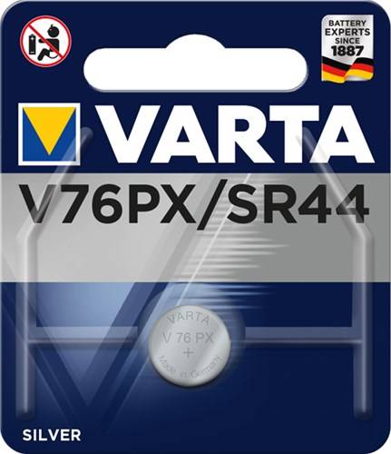 10X Varta 38502 Professional Electronics SR44 (V76 PX), 1 Stk. Blister - Silberoxid-Zink-Knopfzelle, 1,55 V Uhrenbatterie