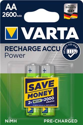 100X Varta 43472 Ready to Use AA (Mignon)/HR6 (5716) - 2600 mAh, 2 Stk. Blister - LSD-NiMH Akku (Ready-to-Use), 1,2 V