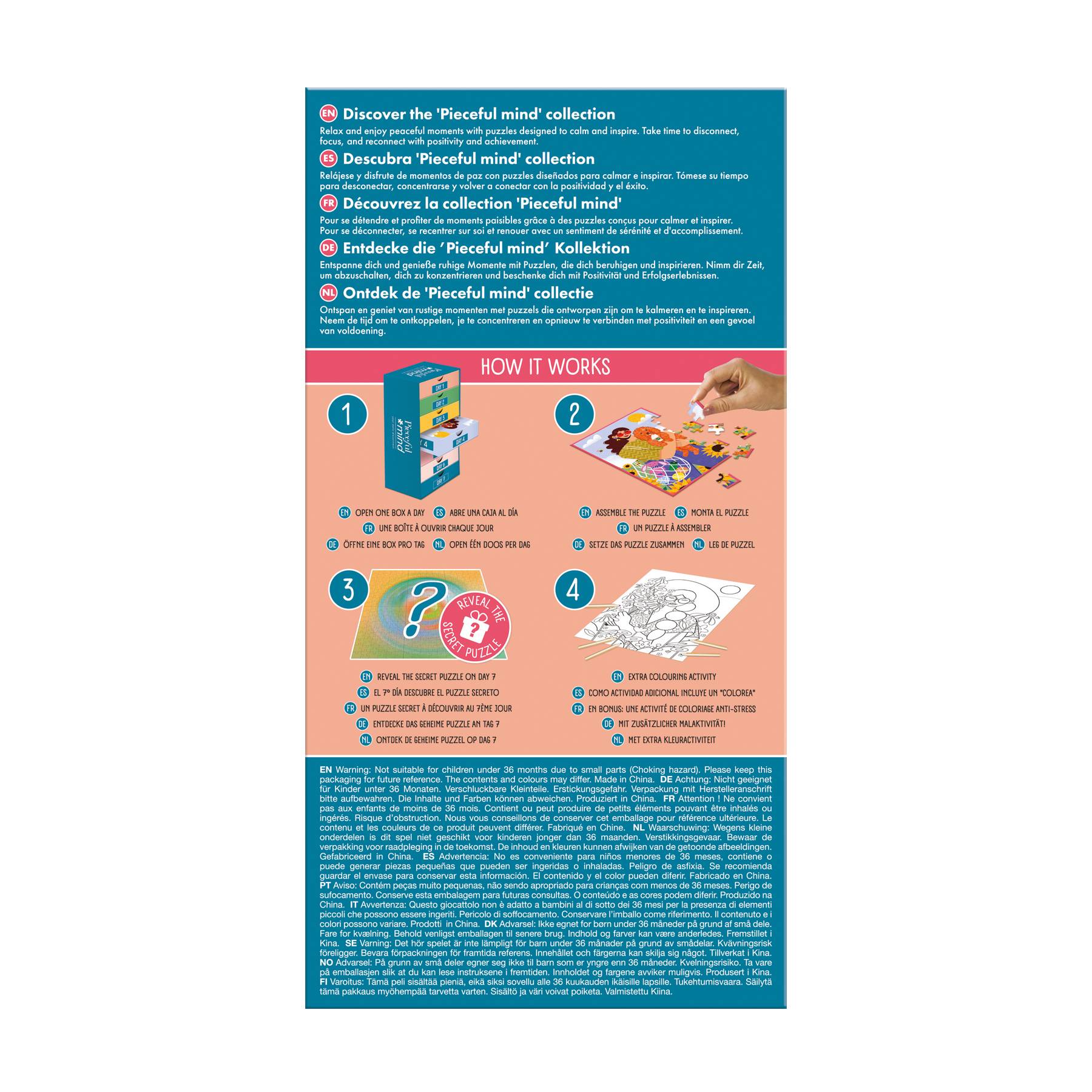 Pieceful mind, Nimm dir den Moment, 6x 54 Teile Puzzle
