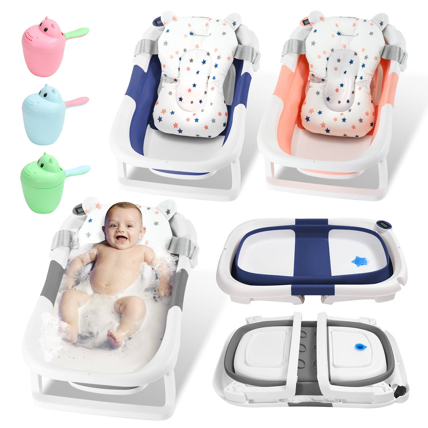 Baby Badewanne XL 60,5 cm Grau Babywanne Wanne