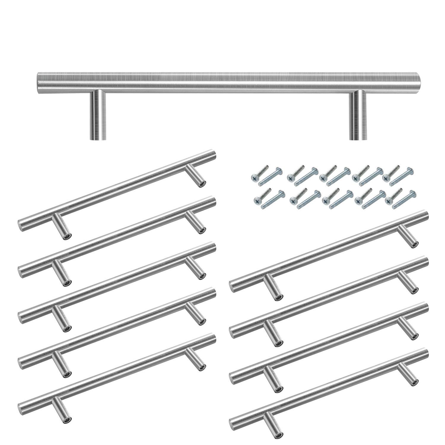 10X Stangengriff Möbelgriffe Türgriff Schrankgriff Küchengriff Griffe Edelstahl 188x128 Ø10MM