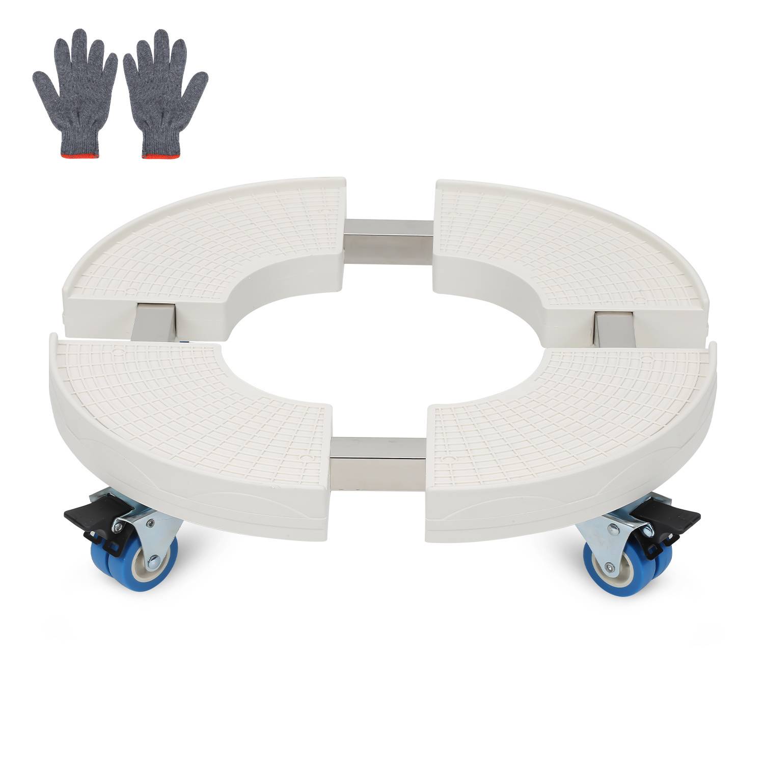 Pflanzenroller Rund Ø 38-52cm Einstellbare Blumenroller Rollbrett Pflanzentrolley Außenbereich 360 °Räder bis 200 Kg Für Hausgarten Blumentopf