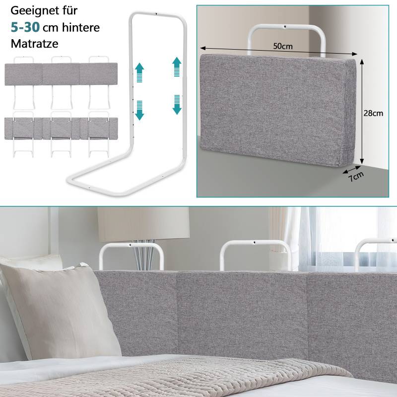 Bettgitter Bettschutzgitter 100cm Rausfallschutz für Kinder Höhenverstellbar Kinderbettgitter für Bett 5-Loch Verstellbare Seitenschutz 2 Stück Gr