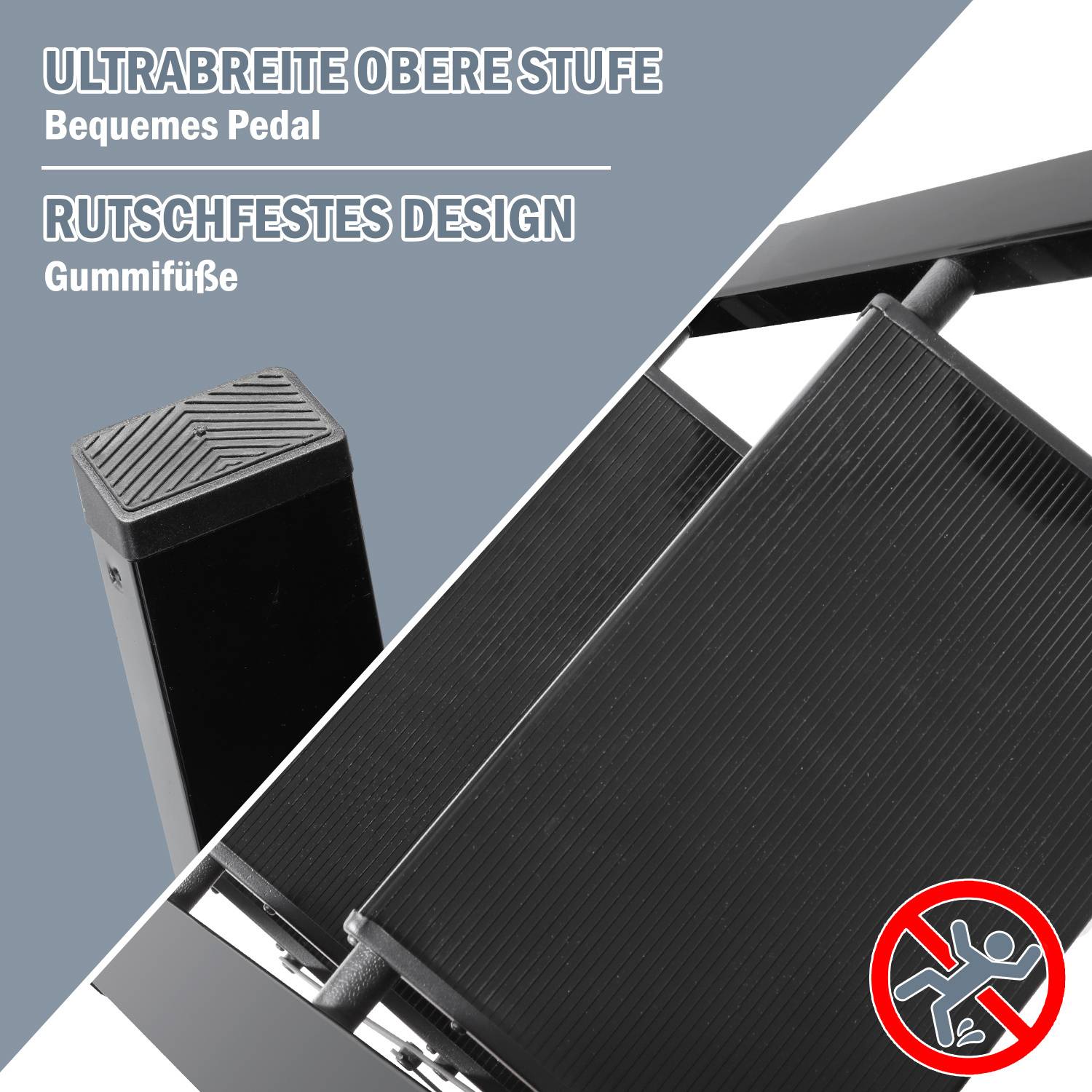 Klappleiter 4 Stufen Schwarz Stehleiter Trittleiter Klapptritt Alu