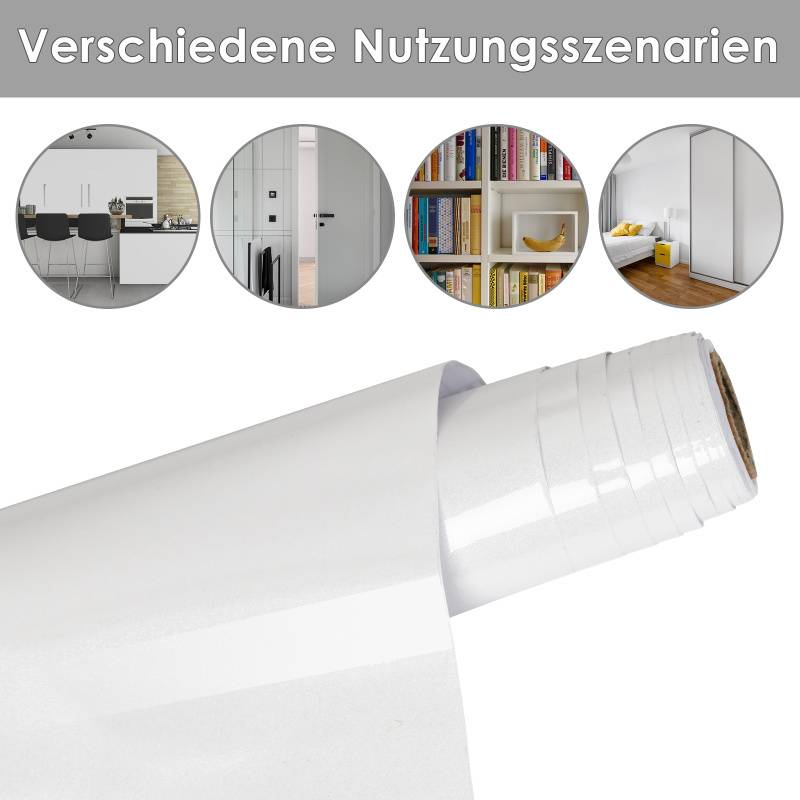 5M Klebefolie Möbelfolie Wandaufkleber Marmor Tür Küche Tapete Schrank Folie Weiß