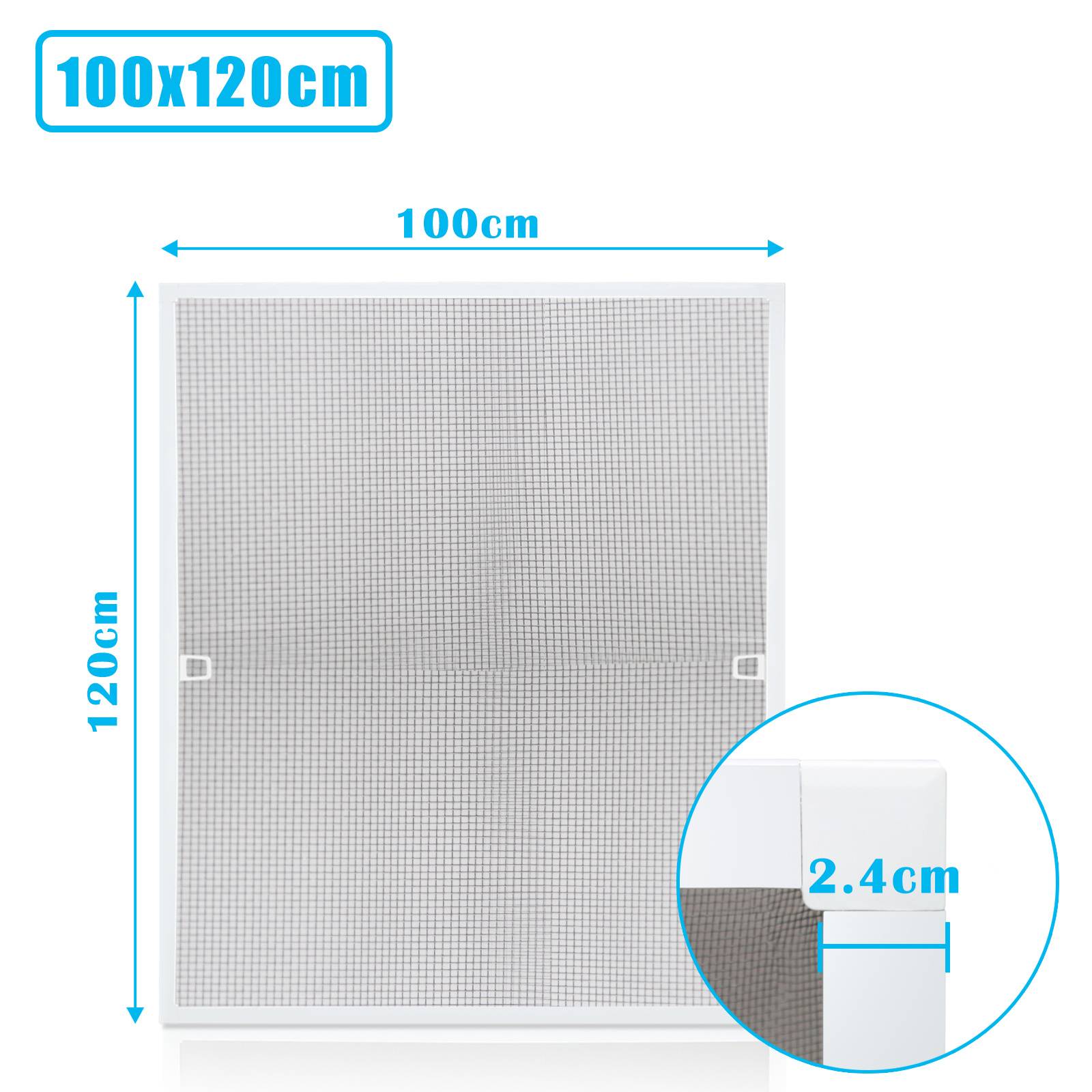 Fliegengitter Insektenschutz Fenster Alurahmen Mückenschutz Insektenschutzgitter Ohne Bohren 100 x 120 CM