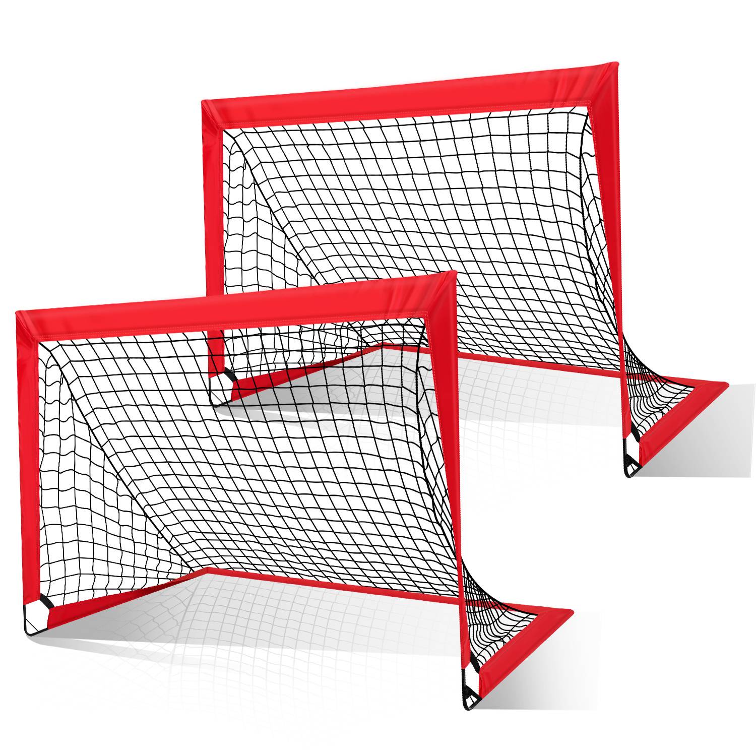 Fußballtor 2 Stücke für Kinder 120 x 90 x 90 cm, Klappbares Fußballnetz Mini-Fußballtor Falttor