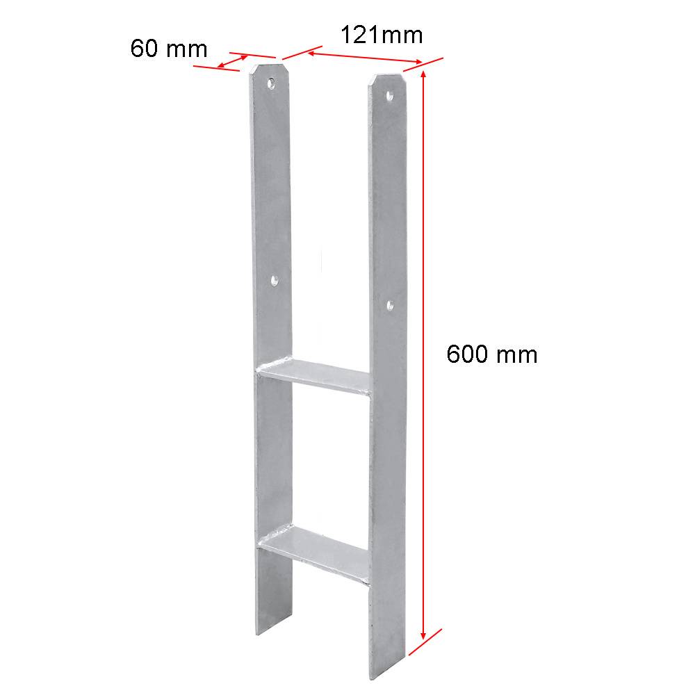 Pfostenanker Bodenhülse Stützenfuß Stütze Pfostenträger 121mm 4 Stück